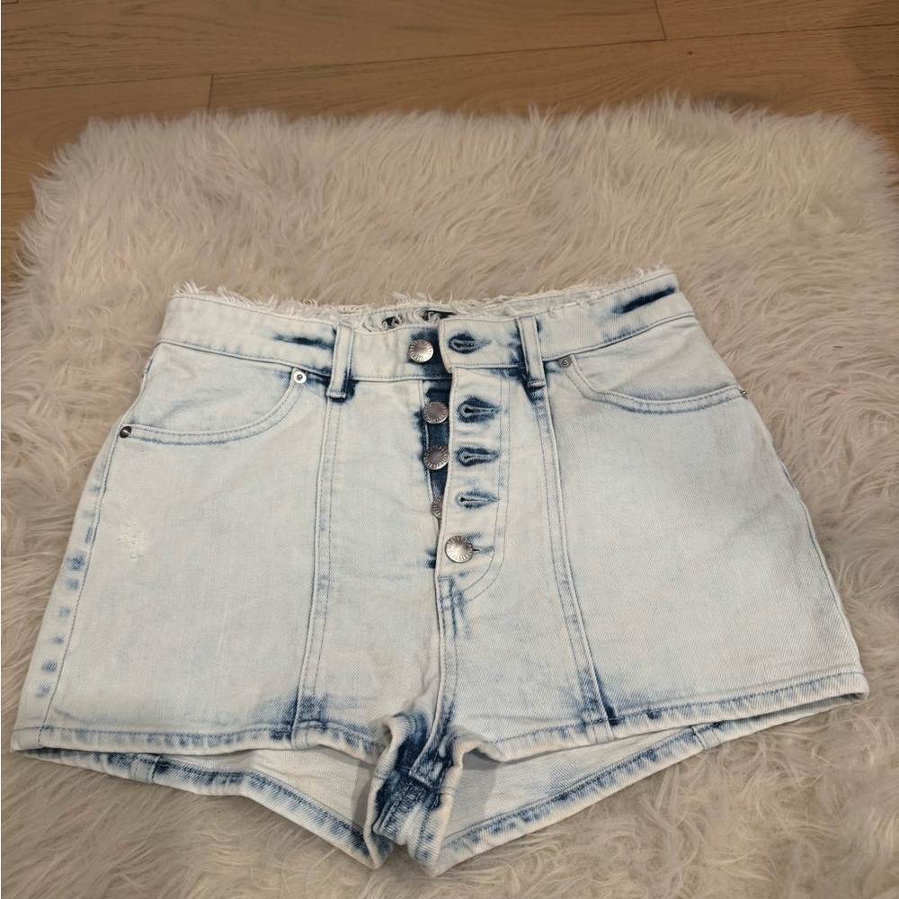 Retrofete Light Blue Denim High-Waisted Women Shorts size 26